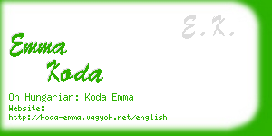 emma koda business card